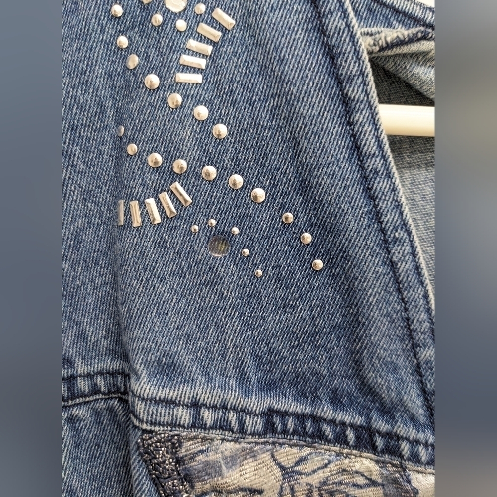 City Girl Sport vintage women's denim embellished vest size 14 - Picture 5 of 11